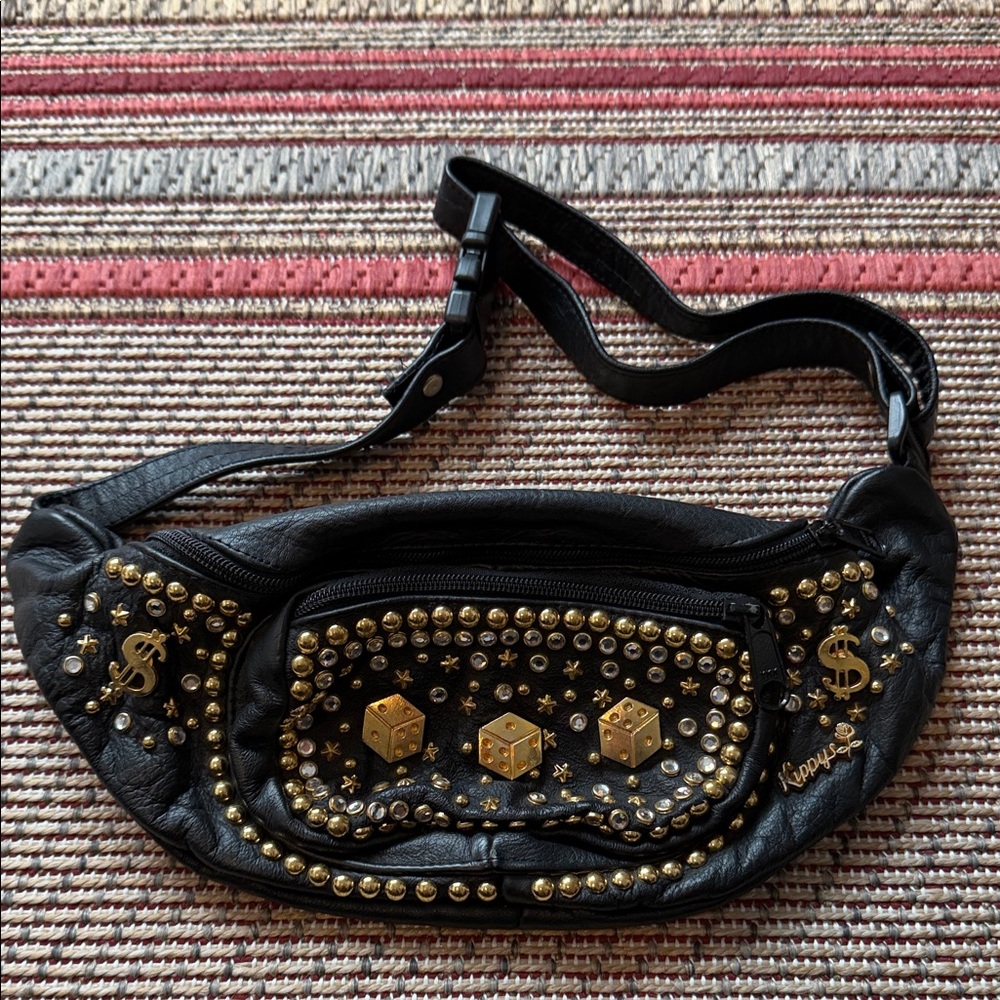Luxury Genuine Leather Kippys Swarovski crystals mini belt bag